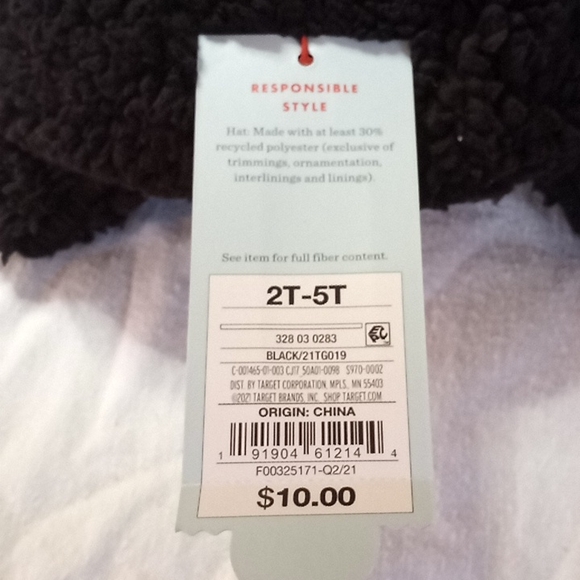 Cat & Jack Black Kitten Winter Cap & Gloves - Picture 3 of 5